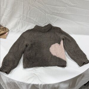 GAP Brown Sweater with Pink Heart